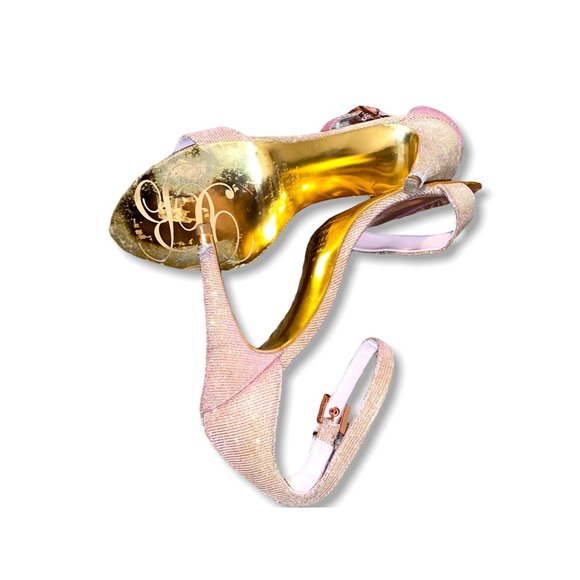 Ted Baker Sharlot Rose Gold Sparkling Stilleto Adj Ankle Strap Sandal 41 US 10.5 - Picture 3 of 12